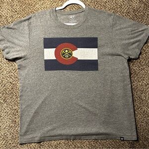 47 Men's Gray Denver nuggets Colorado flag Graphic T‑Shirt